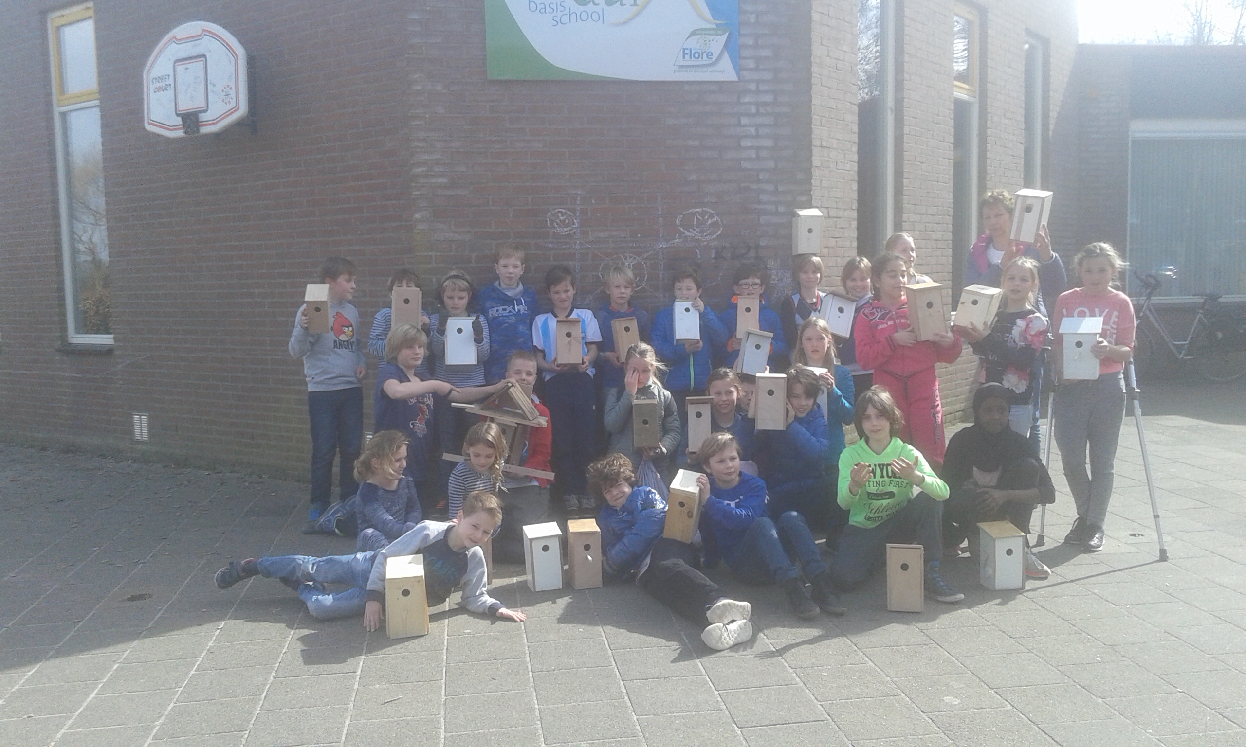 Eindresultaat vogelhuisjes groep 5/6